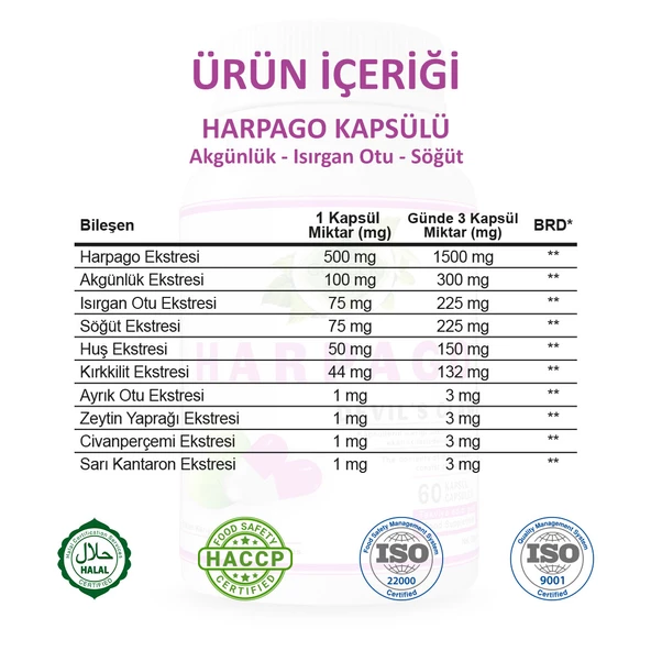 Harpago Kapsül (DEVİL'S CLAW CAPSULE) 60 Adet - Resim 3