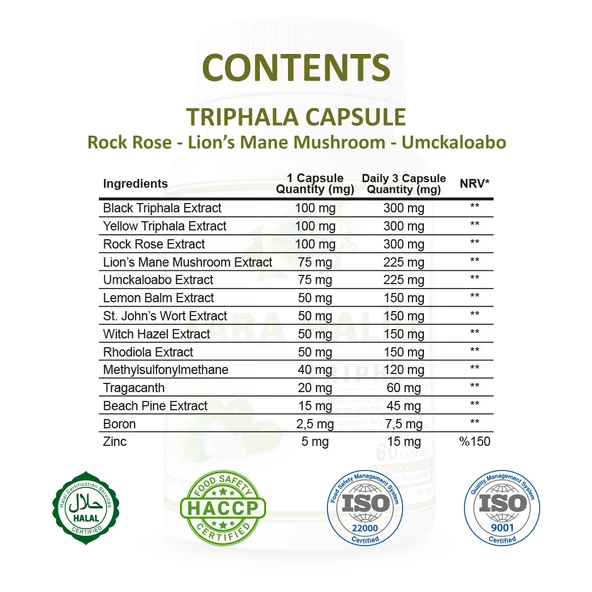 Karahalile Kapsül (Triphala Capsule)  60 Adet - Resim 2