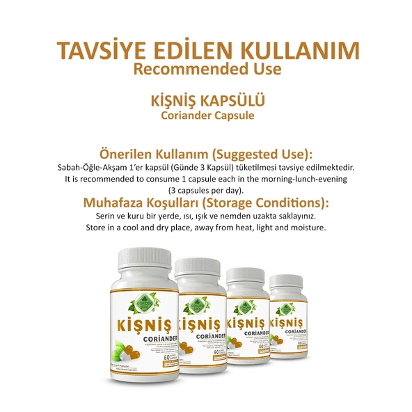 Kişniş Kapsül (CORİANDER CAPSULE) 60 Adet - Resim 4