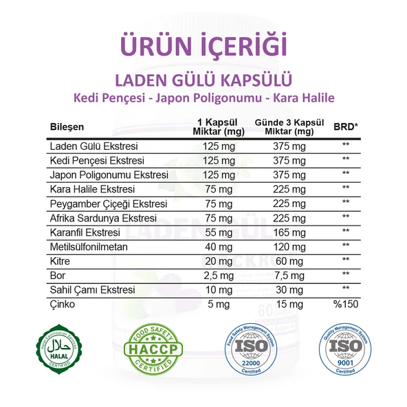 Laden Gülü Kapsül (Rock Rose Capsule) 60 Adet - Resim 3