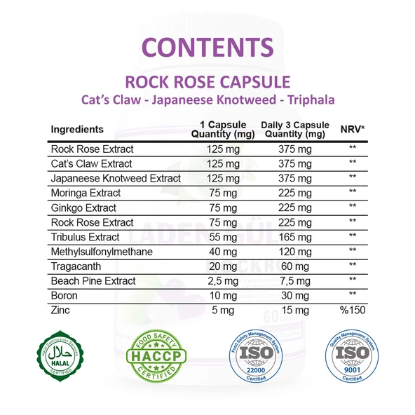 Laden Gülü Kapsül (Rock Rose Capsule) 60 Adet - Resim 2