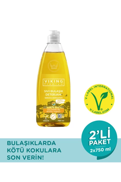 Viking Premium Bulaşık Deterjanı Nergis-Bergamot 750 ml 2 Adet ürün görseli 1