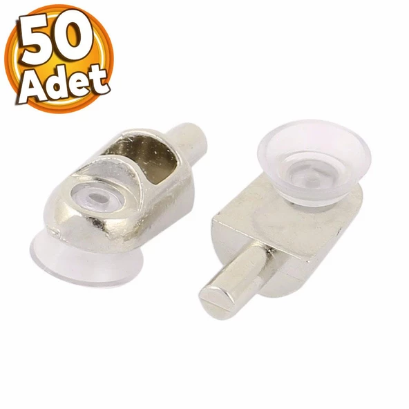 Raf Pimi Vantuzlu Cam Ahşap Metal Raf Tutucu Çivisi Mobilya Dolap Pimi (50 ADET) ürün görseli 1