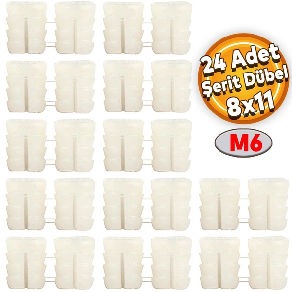 Şerit Dübel 8x11 Plastik M6 (24 ADET) ürün görseli 1