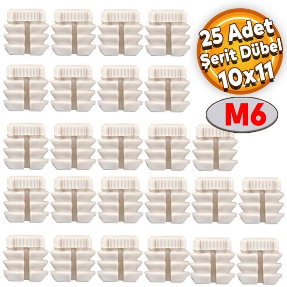 Şerit Dübel 10x11 Plastik M6 (25 ADET) ürün görseli 1
