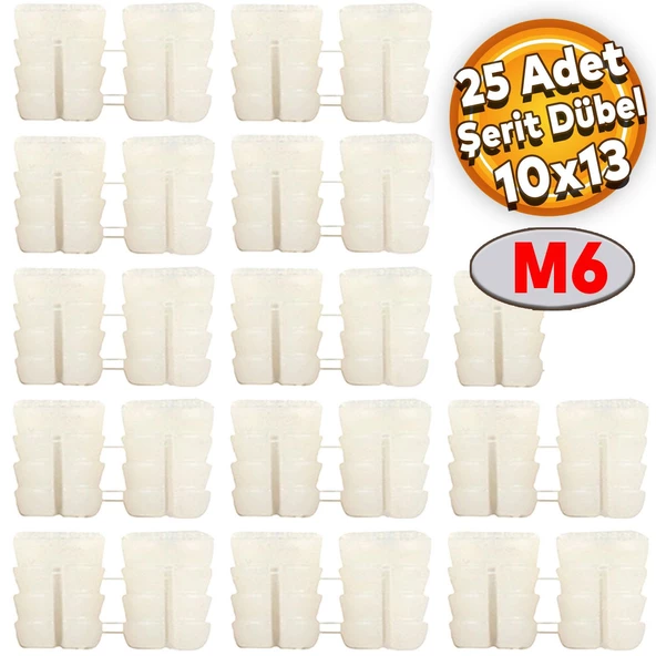 Şerit Dübel 10x13 Plastik M6 (25 ADET) ürün görseli 1