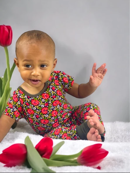 Flower Power Bebek Tulumu - Resim 3
