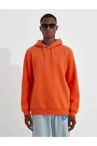 Erkek Sweatshirt Turuncu 3wam70050mk - Resim 3