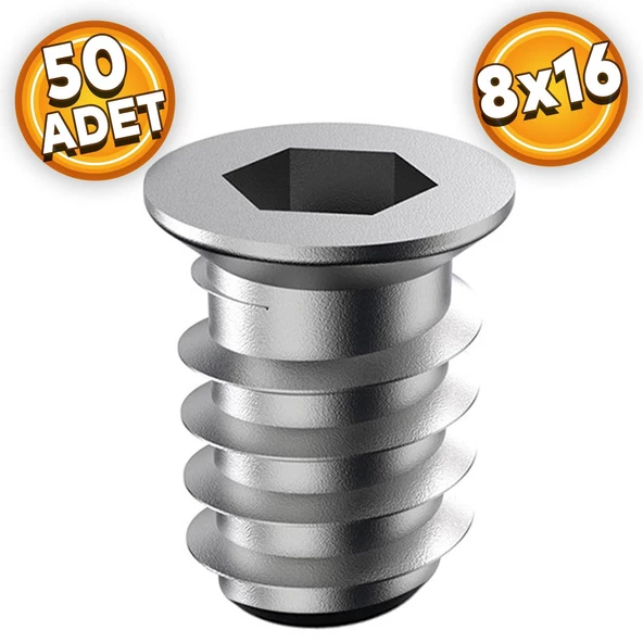 Metal Dübel 8x16 M6 Çinko (50 ADET) ürün görseli 1