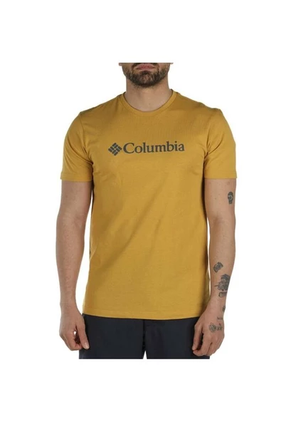 Columbia CSC M Basic Logo Brushed Erkek Kısa Kollu T-Shirt Hardal CS0287-718 ürün görseli 1