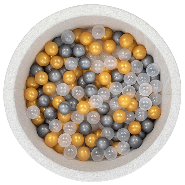 Wellgro Bubble Pops Açık Gri Sünger Top Havuzu / Gri, Gold, Şeffaf Toplu ürün görseli 1