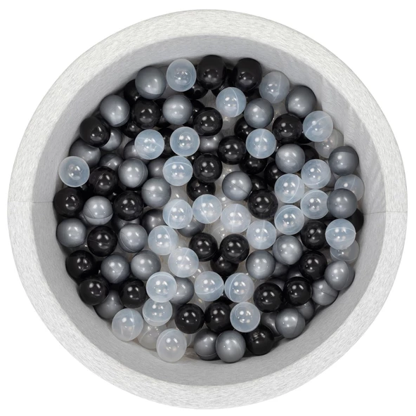 Wellgro Bubble Pops Açık Gri Sünger Top Havuzu / Gri, Siyah, Şeffaf Toplu ürün görseli 1