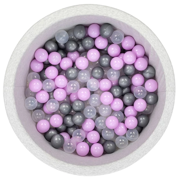 Wellgro Bubble Pops Açık Gri Sünger Top Havuzu / Gri, Lila, Şeffaf Toplu ürün görseli 1