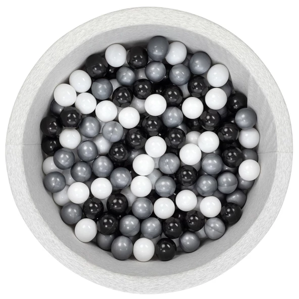 Wellgro Bubble Pops Açık Gri Sünger Top Havuzu / Gri, Siyah, Beyaz Toplu ürün görseli 1