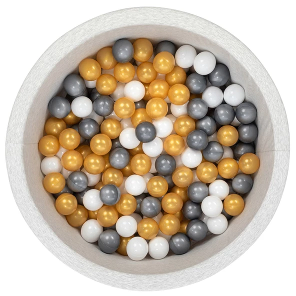 Wellgro Bubble Pops Açık Gri Sünger Top Havuzu / Gri, Gold, Beyaz Toplu ürün görseli 1