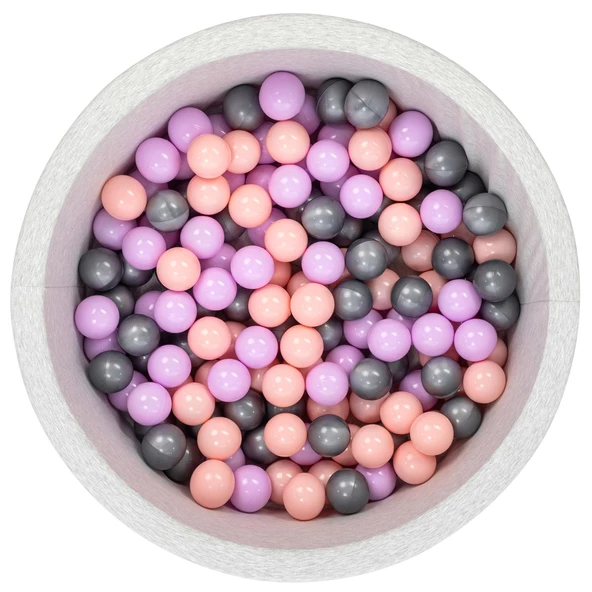 Wellgro Bubble Pops Açık Gri Sünger Top Havuzu / Pembe, Lila, Gri Toplu ürün görseli 1