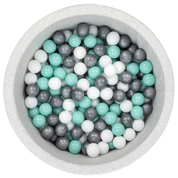 Wellgro Bubble Pops Açık Gri Sünger Top Havuzu / Gri, Mint, Beyaz Toplu ürün görseli 1
