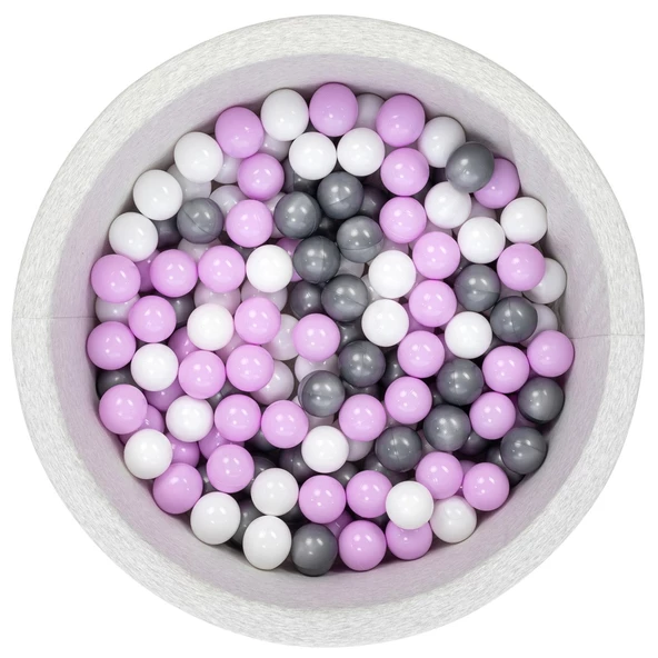 Wellgro Bubble Pops Açık Gri Sünger Top Havuzu / Gri, Lila, Beyaz Toplu ürün görseli 1