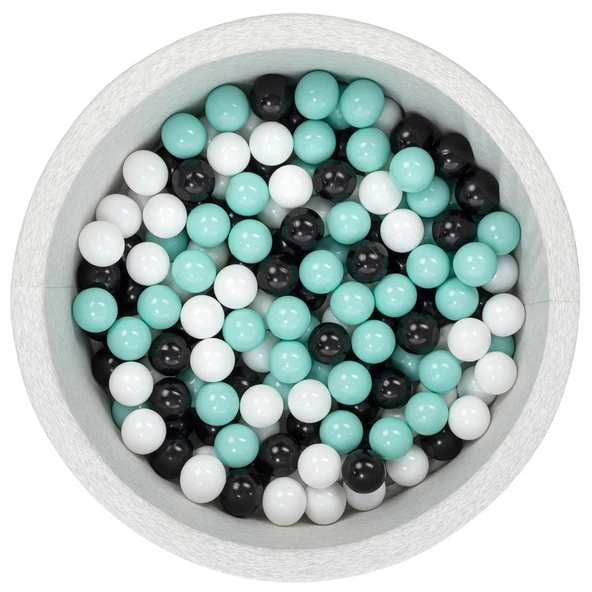 Wellgro Bubble Pops Açık Gri Sünger Top Havuzu / Mint, Beyaz, Siyah Toplu ürün görseli 1
