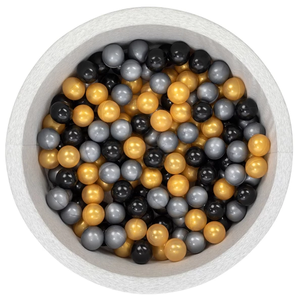 Wellgro Bubble Pops Açık Gri Sünger Top Havuzu / Gri, Gold, Siyah Toplu ürün görseli 1