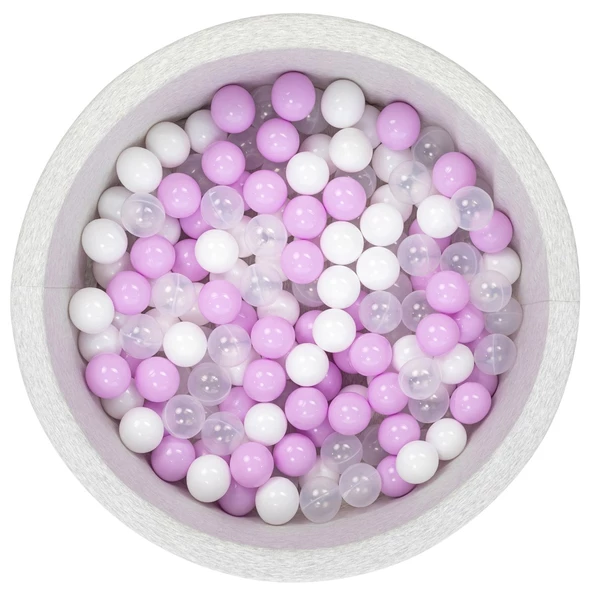 Wellgro Bubble Pops Açık Gri Sünger Top Havuzu / Lila, Beyaz, Şeffaf Toplu ürün görseli 1