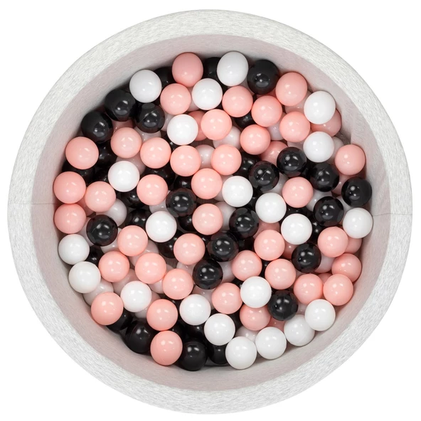 Wellgro Bubble Pops Açık Gri Sünger Top Havuzu / Pembe, Beyaz, Siyah Toplu ürün görseli 1