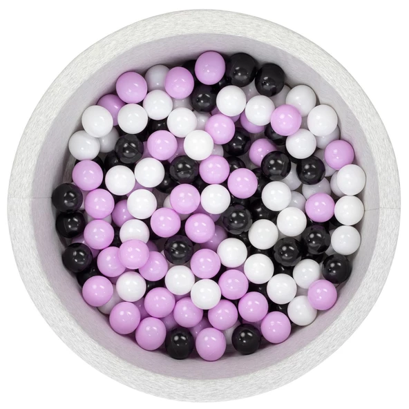 Wellgro Bubble Pops Açık Gri Sünger Top Havuzu / Lila, Beyaz, Siyah Toplu ürün görseli 1