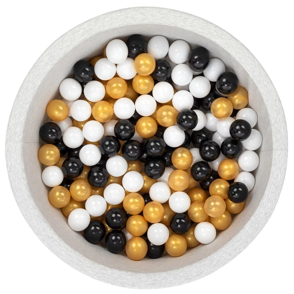 Wellgro Bubble Pops Açık Gri Sünger Top Havuzu / Gold, Beyaz, Siyah Toplu ürün görseli 1