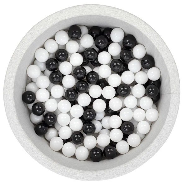 Wellgro Bubble Pops Açık Gri Sünger Top Havuzu / Beyaz, Beyaz, Siyah Toplu ürün görseli 1