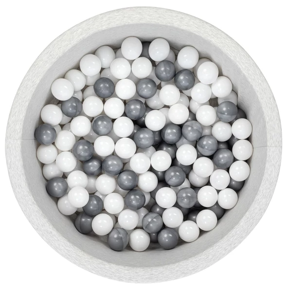 Wellgro Bubble Pops Açık Gri Sünger Top Havuzu / Beyaz, Beyaz, Gri Toplu ürün görseli 1