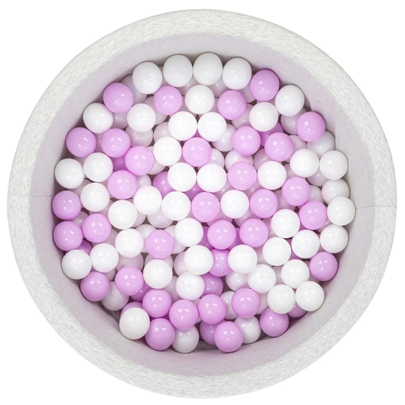Wellgro Bubble Pops Açık Gri Sünger Top Havuzu / Beyaz, Beyaz, Lila Toplu ürün görseli 1