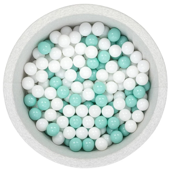 Wellgro Bubble Pops Açık Gri Sünger Top Havuzu / Beyaz, Beyaz, Mint Toplu ürün görseli 1