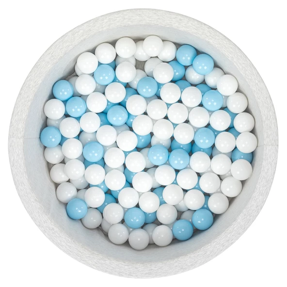 Wellgro Bubble Pops Açık Gri Sünger Top Havuzu / Beyaz, Beyaz, Mavi Toplu ürün görseli 1