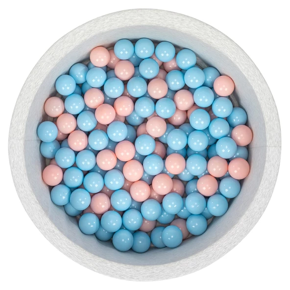 Wellgro Bubble Pops Açık Gri Sünger Top Havuzu / Mavi, Mavi, Pembe Toplu ürün görseli 1