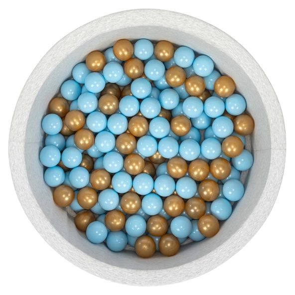Wellgro Bubble Pops Açık Gri Sünger Top Havuzu / Mavi, Mavi, Gold Toplu ürün görseli 1