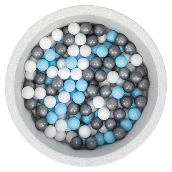 Wellgro Bubble Pops Açık Gri Sünger Top Havuzu / Mavi, Beyaz, Gri Toplu ürün görseli 1