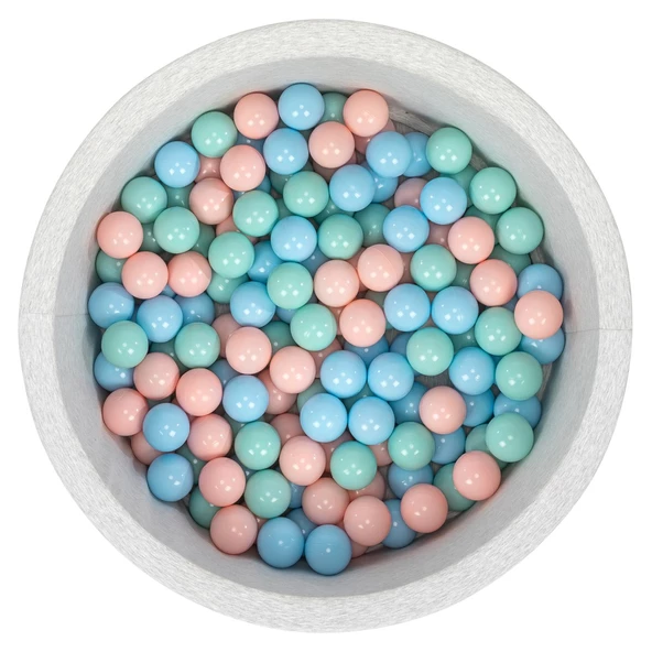 Wellgro Bubble Pops Açık Gri Sünger Top Havuzu / Mavi, Pembe, Mint Toplu ürün görseli 1