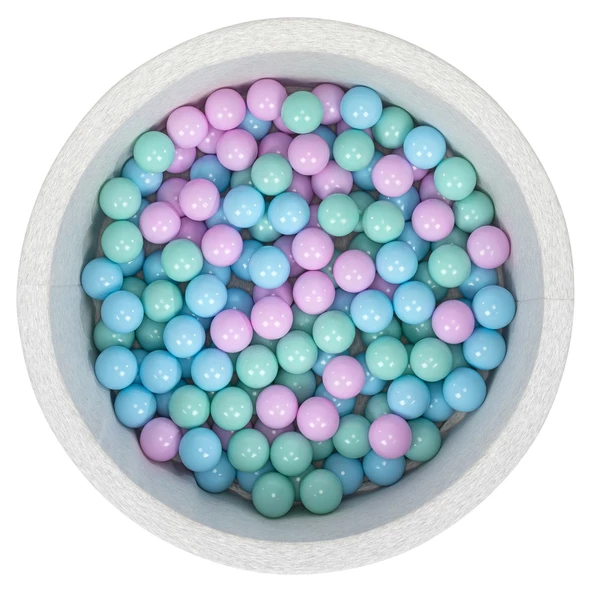 Wellgro Bubble Pops Açık Gri Sünger Top Havuzu / Mavi, Mint, Lila Toplu ürün görseli 1