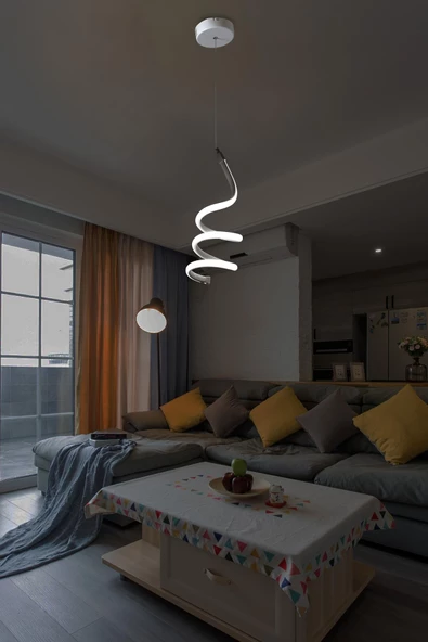 D-light Kıvrık Ledli Tekli Avize Günışığı - Resim 2