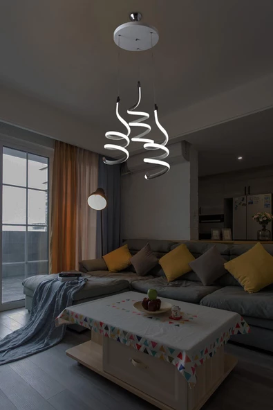 D-light Kıvrık Ledli 3'Lü Avize Günışığı - Resim 2