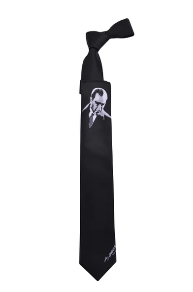 Cengiz İnler Atatürk Portreli Mikrofiber Erkek Kravat Aksesuar ürün görseli 1