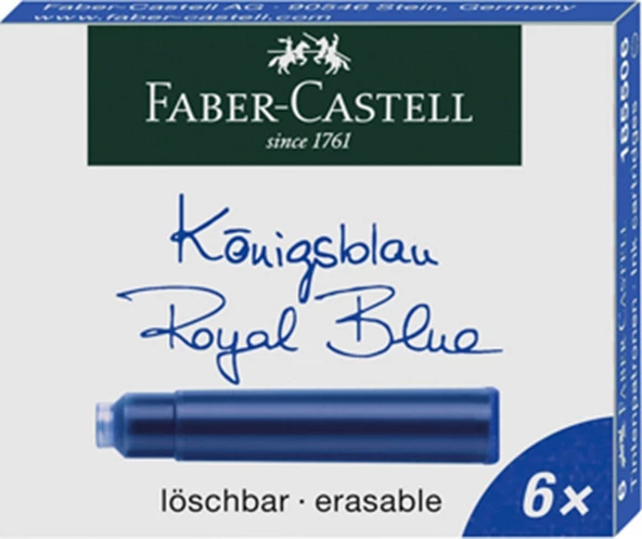 Faber-Castell DK Kartuş, Royal mavi 6lı ürün görseli 1