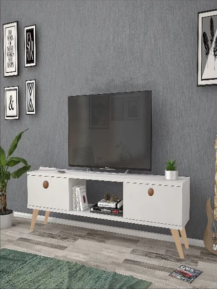 140 Cm Eda Beyaz Tv Ünitesi - Resim 2