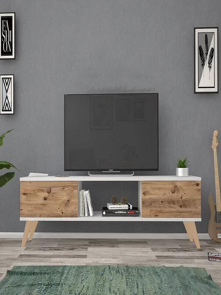 140 Cm Eda Beyaz-Atlantik Tv Ünitesi ürün görseli 1