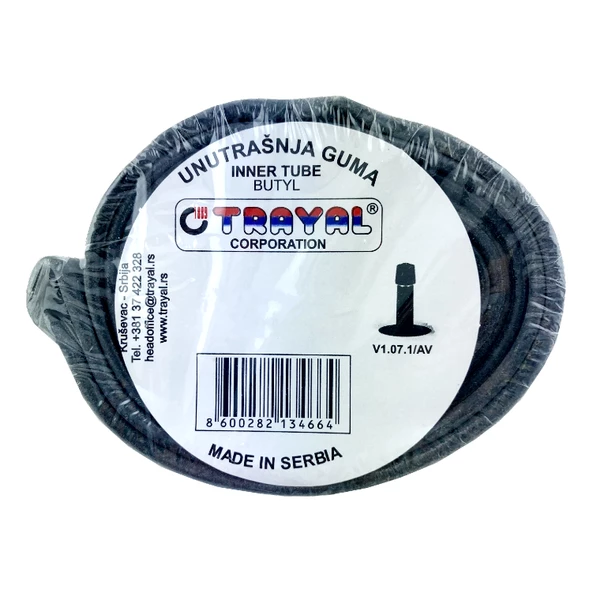 Trayal 27.5x1.50-2.125 AV-40 Kalın Sibop Bisiklet İç Lastiği LSI-130 ürün görseli 1