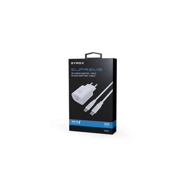 Syrox PD25T Type-c Başlık İki Ucu Type-c Kablo 25W PD Quıck Şarj ürün görseli 1