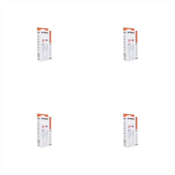 4 Adet - Syrox C109 Type-C Quick Şarj Kablosu, Data Kablosu 3.0A 18W ürün görseli 1