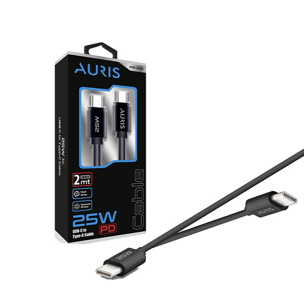 Auris CB46 Type-C To Type-C Kablo 25W 2 Metre ürün görseli 1
