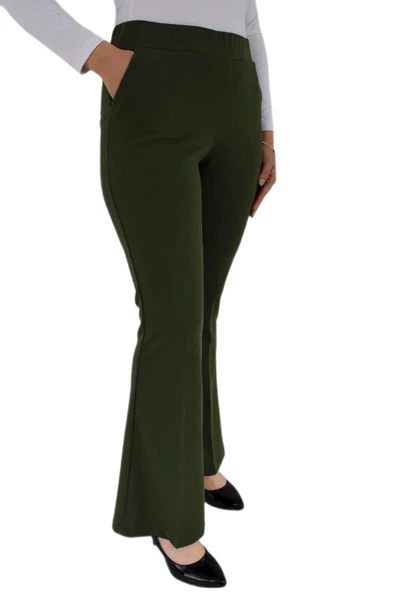 Kadın İspanyol Paça Kumaş Pantolon BGL-ST02696 - Resim 10