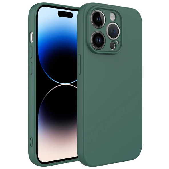 Vendas iPhone 14 Pro Uyumlu W-Lansman Serisi Kamera Korumalı Yumuşak Dokulu Kadife Kaplı Kılıf ürün görseli 1